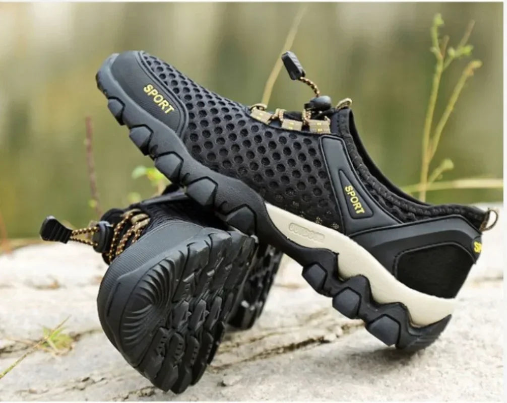 2024 Shoes for Man Mesh Men's Vulcanize Shoes Breathable Male Sneakers Lace Up Outdoor Walking Anti-slip Men's Casual Sneakers
