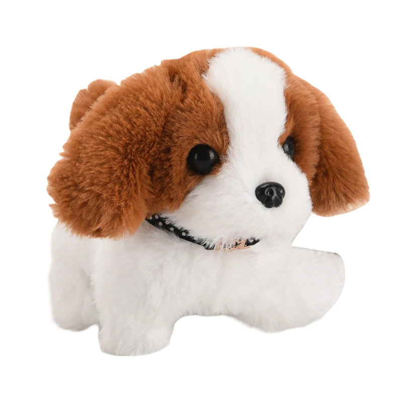 Realistic Plush Simulation Smart Dog Called Walking Plush Toy Electric Plush Robot Dog Toddler Toy Christmas Gift