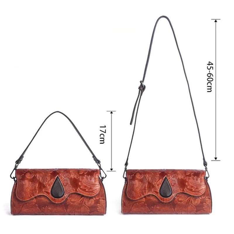 Retro Handbags For Women Genuine Leather Handle Bag 2024 Trend Designer Luxury Female Handbag Ladies Moblie Phone Bags