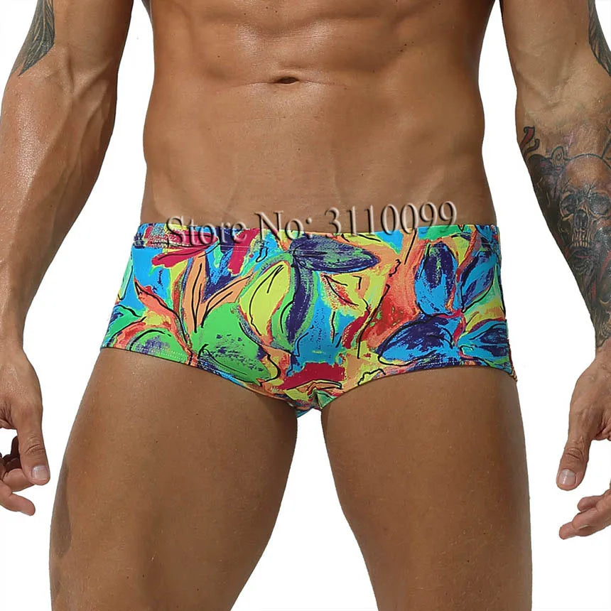 Men's Swimwear Elastic Swim Bikini Briefs Board Surf Shorts Boxer Swimsuits Underwear