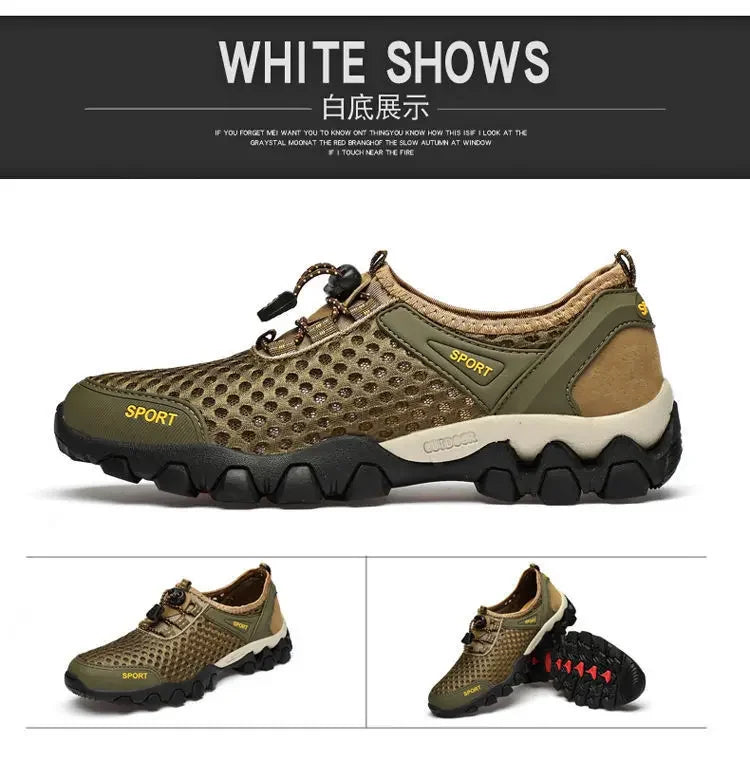 Men Breathable Sneakers 2024 Summer Fashion Shoes for Men Climbing Hiking Shoes Outdoor Beach Barefoot Wading Shoes Tenis Homem