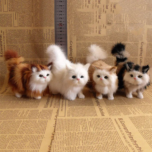 Cute Simulation Cat Plush Toys Soft Stuffed Kitten Model Fake Cat Realist Animals For Kids Girls Birthday Valentine's Day Gift