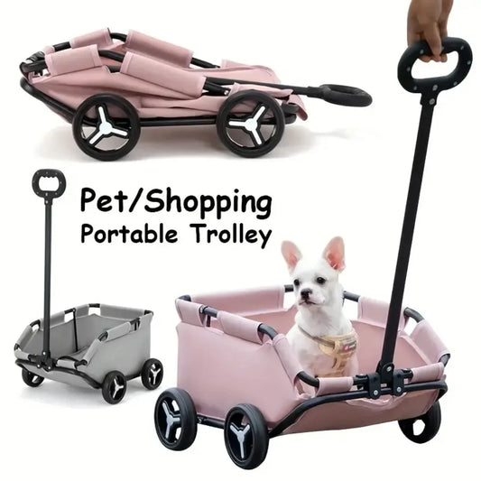 Dog Stroller 4 Wheels Portable Folding Dog Cart Pet Stroller for Travelling Shopping Walking Playing Suitable for Dogs and Cats