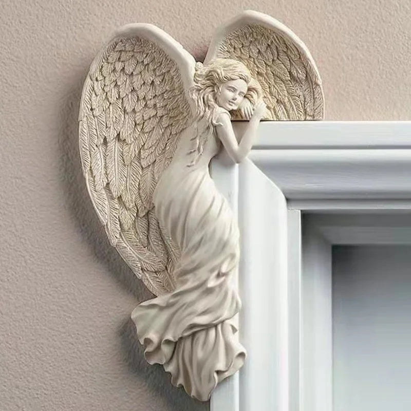 Angel Wings Home Gift Resin Craft Door Frame Ornament Indoor and Outdoor Garden Door Ornament