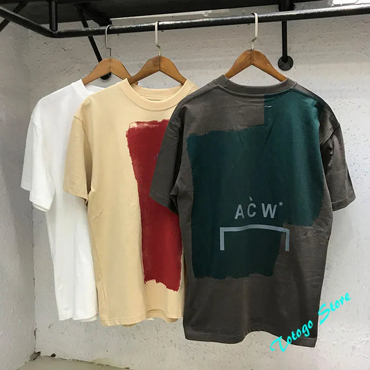 Newest Men Women Streetwear A COLD WALL* T Shirt Industrial Style Color Block Paint Graffiti A-COLD-WALL T-Shirt ACW Top Tee