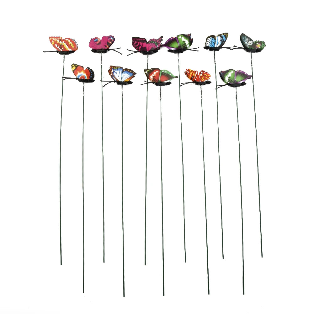 50Pcs Butterflys Stakes Colorful Simulation Butterflys Outdoor Garden Yard Plant Flowers Pot Spring Garden Decoration 25*4cm